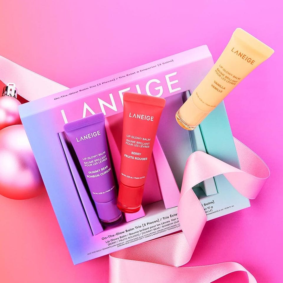 Laneige On-The-Glow Lip Balm Trio ( Pack of 3 )