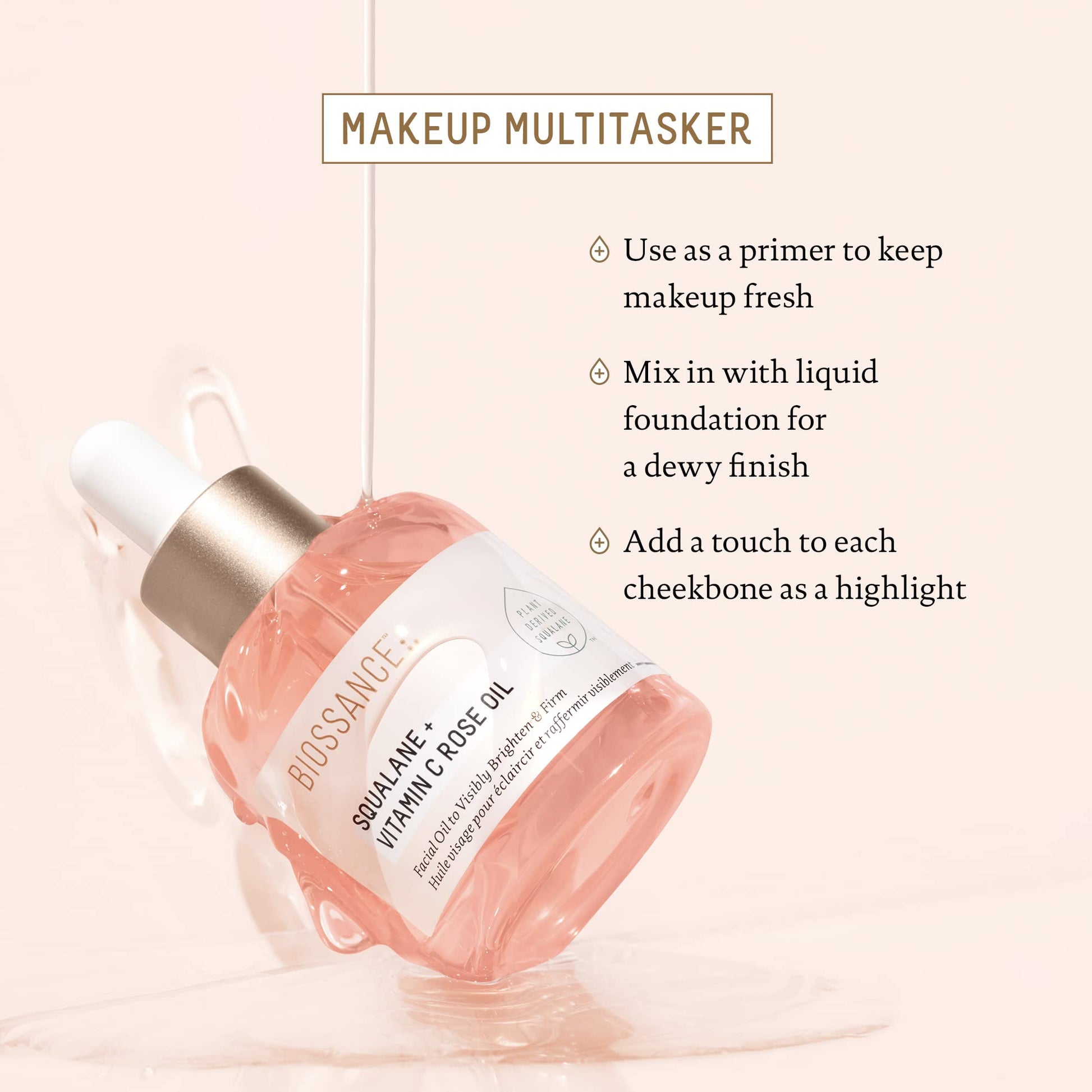 Biossance Squalane + Vitamin C Rose Oil 30ml