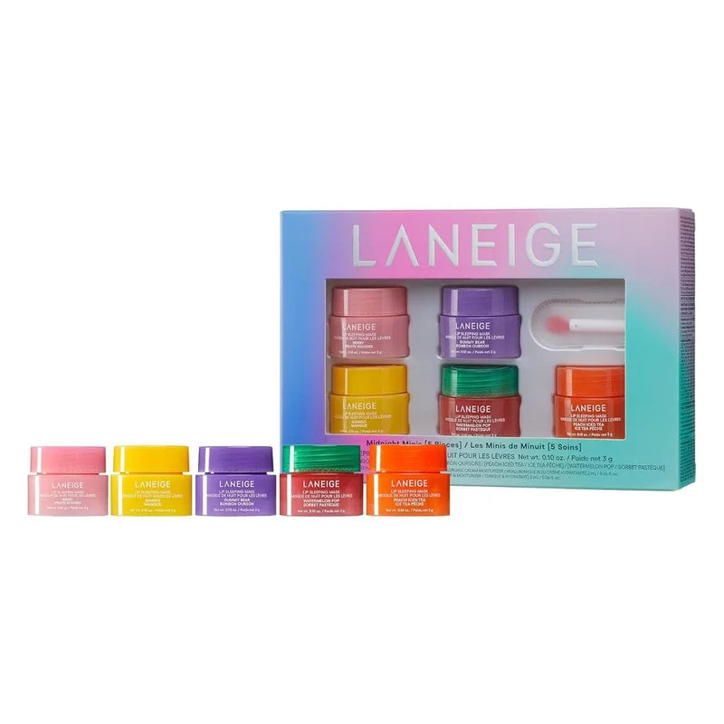 Laneige Midnight Minis Lip Sleeping Mask Set (5 Pieces) With Lip Spatula
