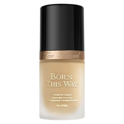 Too Faced Born This Way foundation bottle on a white background